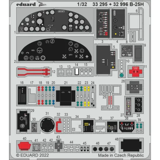 Eduard 33295 1/32 B-25H Photo-Etched for Aircraft Zoom set