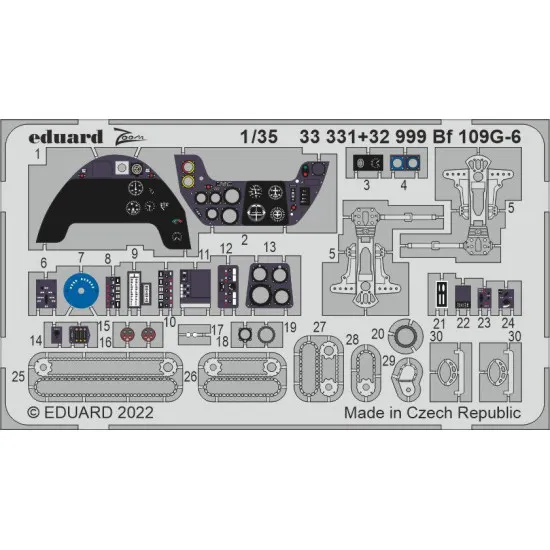 Eduard 33331 1/35 Bf 109G-6 Photo-Etched for Aircraft Zoom set