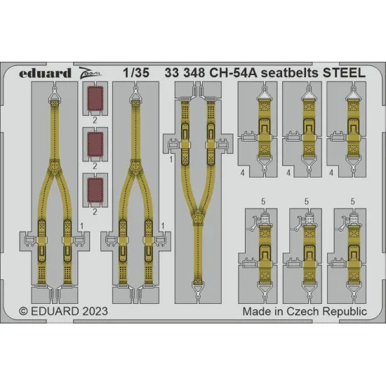 Eduard 33348 1/35 CH-54A seatbelts STEEL Photo-Etched for Aircraft Zoom set