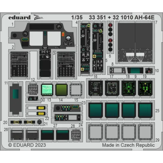 Eduard 33351 1/35 AH-64E Photo-Etched for Aircraft Zoom set