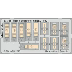 Eduard 33358 1/32 TBD-1 seatbelts STEEL Photo-Etched for Aircraft Zoom set