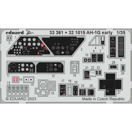 Eduard 33361 1/35 AH-1G early Photo-Etched for Aircraft Zoom set