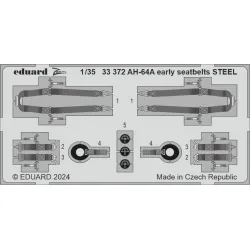 Eduard 33372 1/35 AH-64A early seatbelts STEEL Photo-Etched for Aircraft