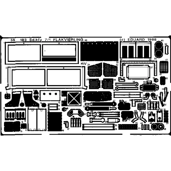 Eduard 35183 1/35 Sd.Kfz.7/1 Flakvierling Photo-Etched for AFV Photo etched set