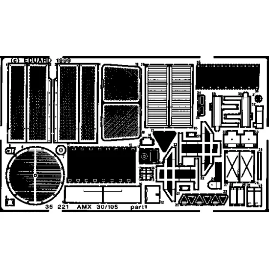 Eduard 35221 1/35 AMX 30/105 Photo-Etched for AFV Photo etched set