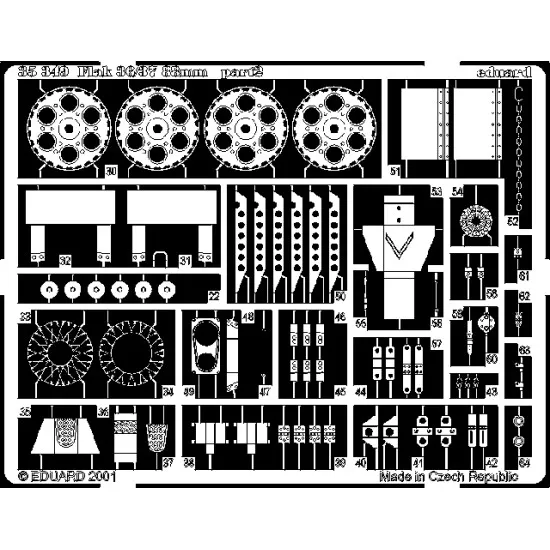 Eduard 35349 1/35 Flak 36/37 88mm Photo-Etched for AFV Photo etched set