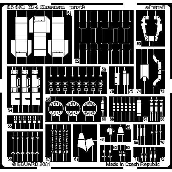Eduard 35351 1/35 M-4 Sherman Photo-Etched for AFV Photo etched set Eduard 35351 1/35 M-4 Sherman Photo-Etched for AFV Photo etched set