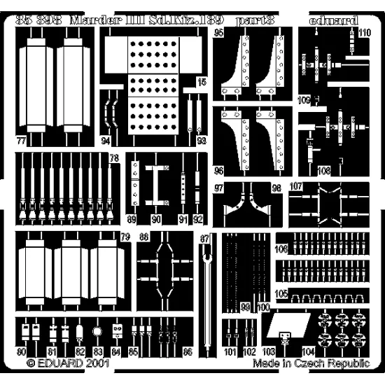 Eduard 35398 1/35 Marder III Photo-Etched for AFV Photo etched set