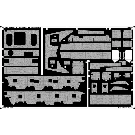 Eduard 35451 1/35 Zimmerit Flakpanzer IV Wirbelwind Photo-Etched for AFV Photo etched set