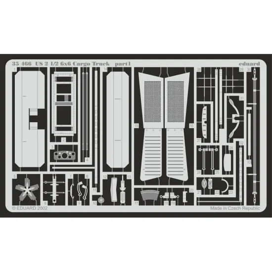 Eduard 35466 1/35 US 2 1/2 6x6 Cargo Truck Photo-Etched for AFV Photo etched set