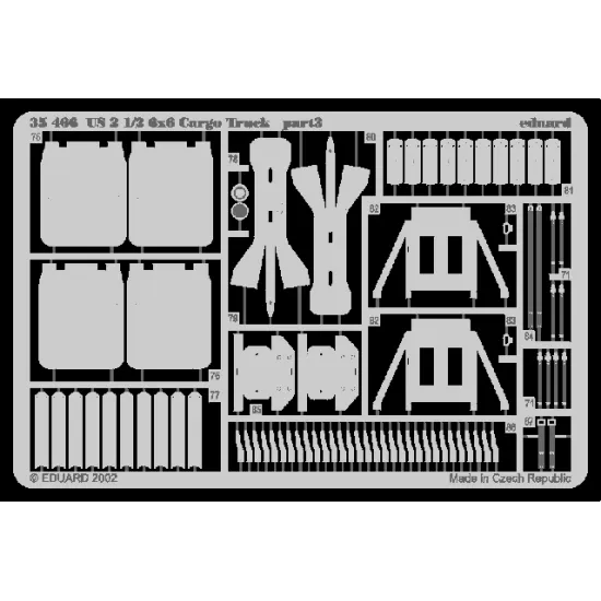 Eduard 35466 1/35 US 2 1/2 6x6 Cargo Truck Photo-Etched for AFV Photo etched set