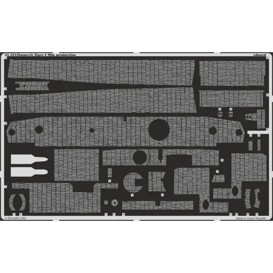 Eduard 35521 1/35 Zimmerit Tiger I Mid. Production Photo-Etched for AFV Photo etched set