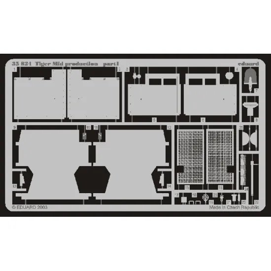 Eduard 35624 1/35 Tiger I Mid. Production Photo-Etched for AFV Photo etched set