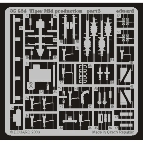 Eduard 35624 1/35 Tiger I Mid. Production Photo-Etched for AFV Photo etched set