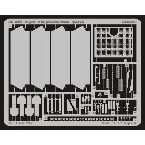 Eduard 35624 1/35 Tiger I Mid. Production Photo-Etched for AFV Photo etched set