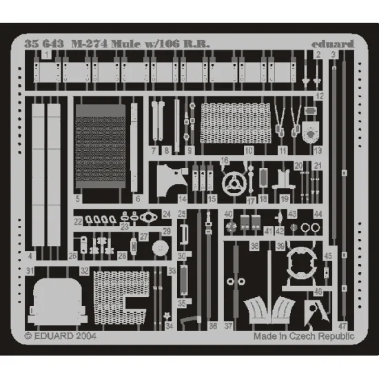 Eduard 35643 1/35 M-274 Mule w/106 R.R. Photo-Etched for AFV Photo etched set