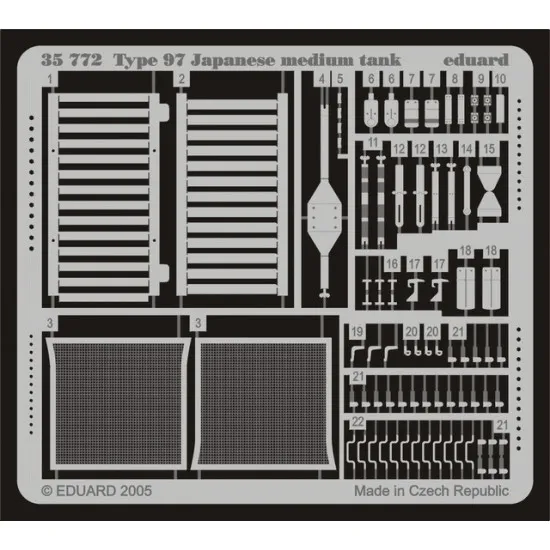 Eduard 35772 1/35 Type 97 Japanese medium tank Photo-Etched for AFV Photo etched set