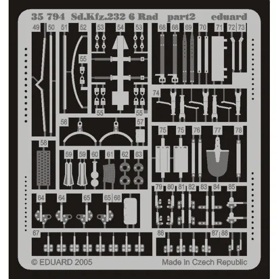 Eduard 35794 1/35 Sd.Kfz.232 (6Rad) Photo-Etched for AFV Photo etched set