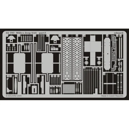 Eduard 35797 1/35 Willys Jeep SAS Photo-Etched for AFV Photo etched set