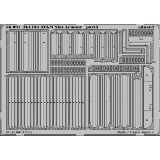 Eduard 36097 1/35 M-1134 ATGM slat armour Photo-Etched for AFV Photo etched set