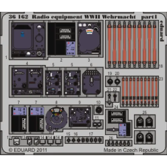 Eduard 36162 1/35 Radio equipment WWII Wehrmacht-colour Photo-Etched for Miscellaneous Photo etched set