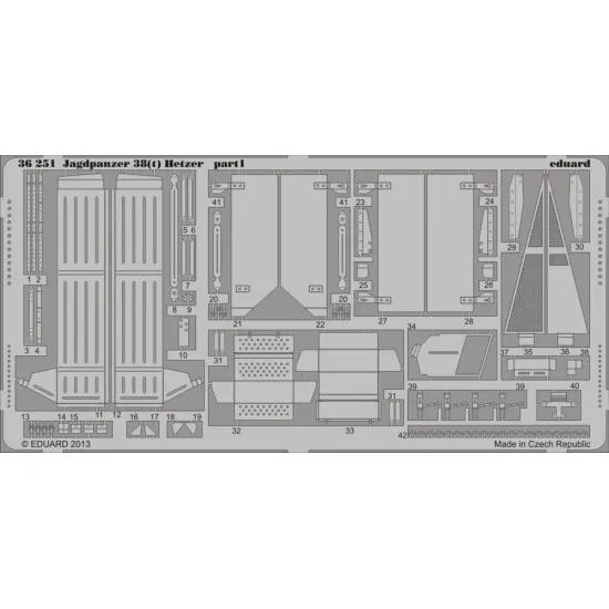 Eduard 36251 1/35 Jagdpanzer 38(t) Hetzer Photo-Etched for AFV Photo etched set