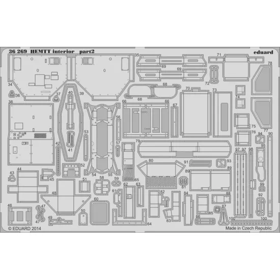 Eduard 36269 1/35 HEMTT interior - colour Photo-Etched for AFV Photo etched set