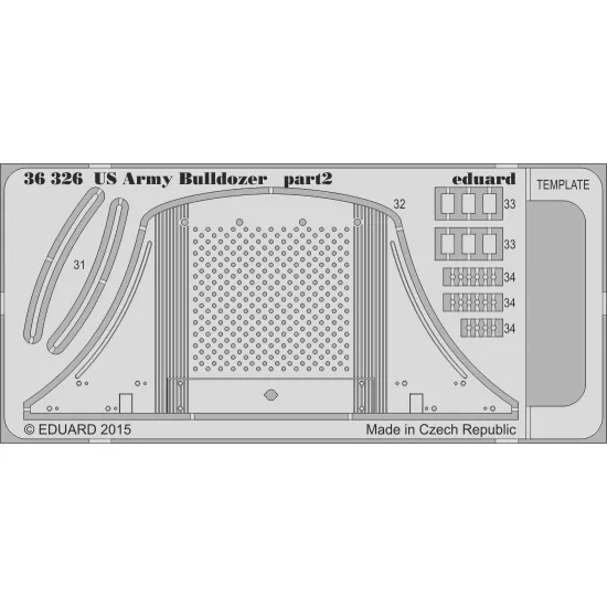 Eduard 36326 1/35 US Army Bulldozer Photo-Etched for AFV Photo etched set