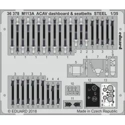 Eduard 36378 1/35 M113A ACAV dashboard & seatbelts STEEL Photo-Etched for AFV Photo etched set