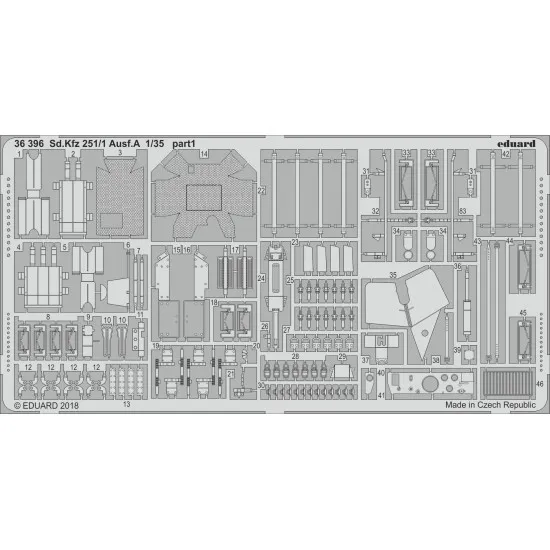 Eduard 36396 1/35 Sd.Kfz 251/1 Ausf.A Photo-Etched for AFV Photo etched set
