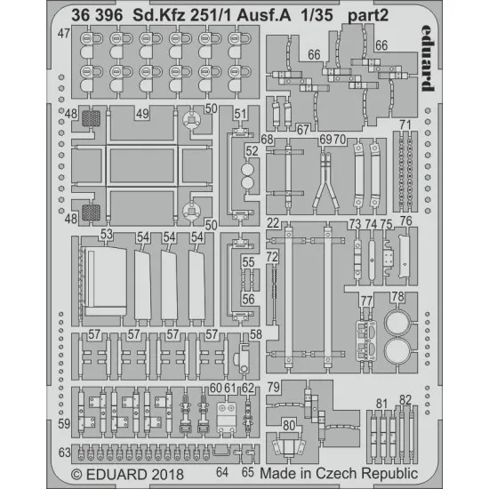 Eduard 36396 1/35 Sd.Kfz 251/1 Ausf.A Photo-Etched for AFV Photo etched set