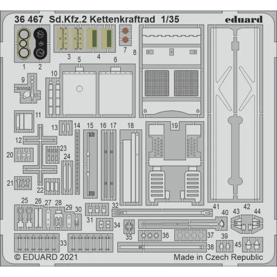 Eduard 36467 1/35 Sd.Kfz.2 Kettenkraftrad Photo-Etched for AFV Photo etched set