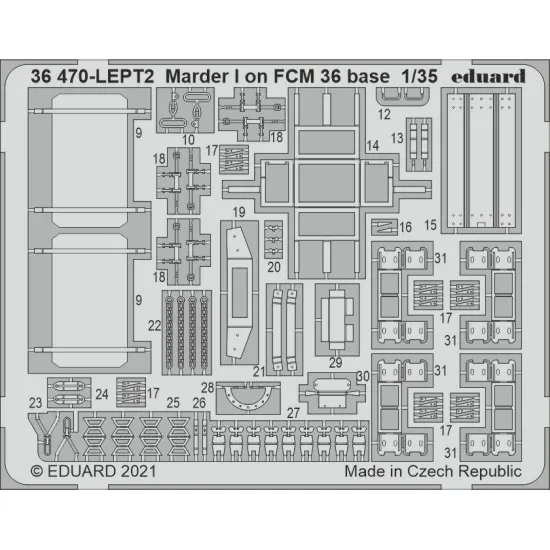 Eduard 36470 1/35 Marder I on FCM 36 base Photo-Etched for AFV Photo etched set