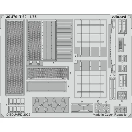 Eduard 36476 1/35 T-62 Photo-Etched for AFV Photo etched set