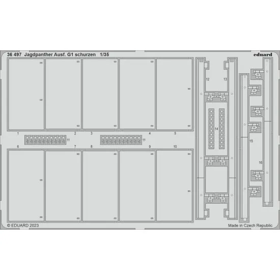 Eduard 36497 1/35 Jagdpanther Ausf. G1 schurzen Photo-Etched for AFV Photo etched set