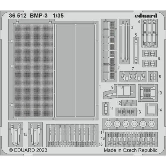 Eduard 36512 1/35 BMP-3 Photo-Etched for AFV Photo etched set