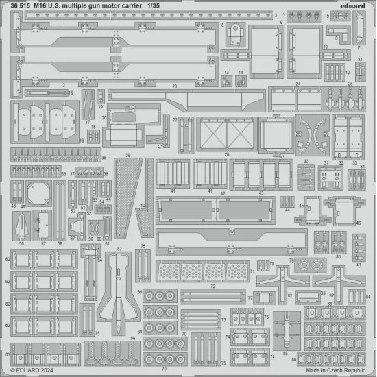 Eduard 36515 1/35 M16 U.S. multiple gun motor carrier Photo-Etched for AFV Photo etched set