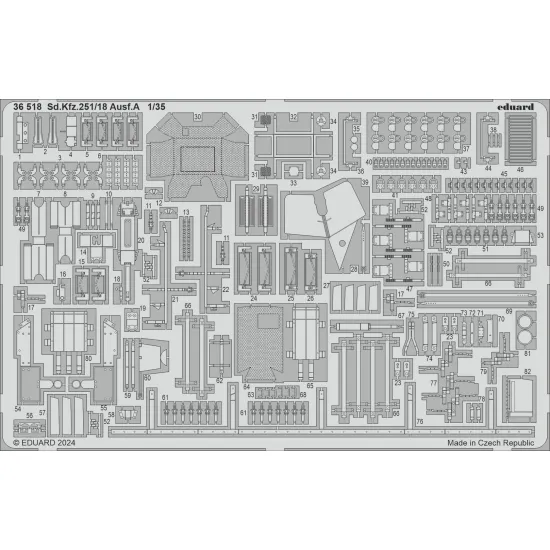 Eduard 36518 1/35 Sd.Kfz. 251/18 Ausf. A Photo-Etched for AFV Photo etched set