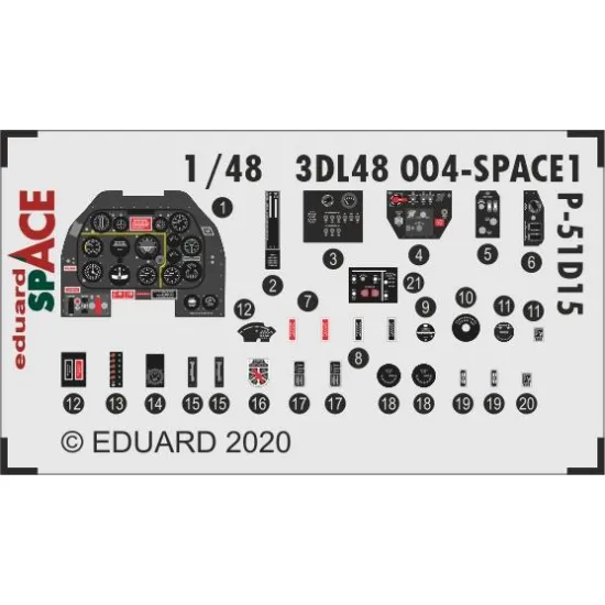 Eduard 3DL48004 1/48 P-51D-15+ SPACE 3D Decal for Aircraft Space