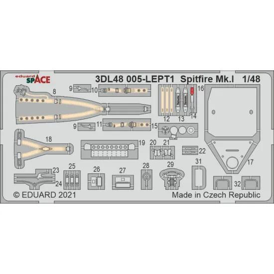 Eduard 3DL48005 1/48 Spitfire Mk.I early SPACE 3D Decal for Aircraft Space