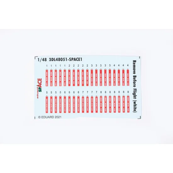 Eduard 3DL48051 1/48 Remove Before Flight (white) SPACE 3D Decal for Aircraft Space