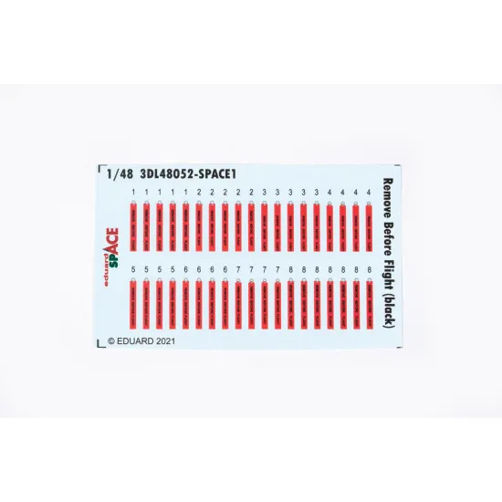 Eduard 3DL48052 1/48 Remove Before Flight (black) SPACE 3D Decal for Aircraft Space
