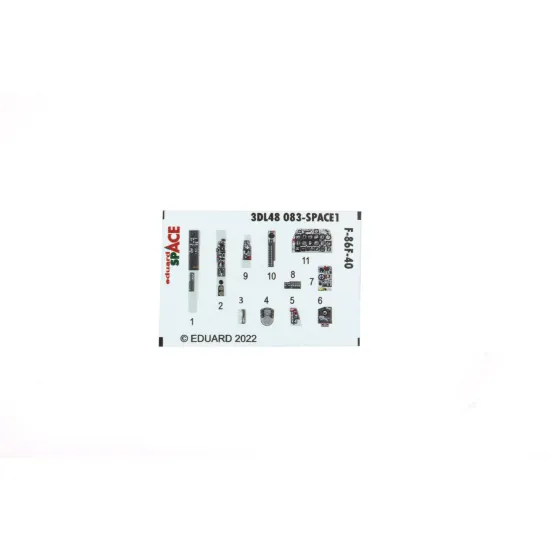 Eduard 3DL48083 1/48 F-86F-40 SPACE 3D Decal for Aircraft Space