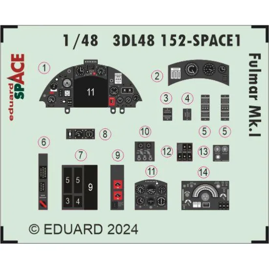Eduard 3DL48152 1/48 Fulmar Mk.I SPACE 3D Decal for Aircraft Space