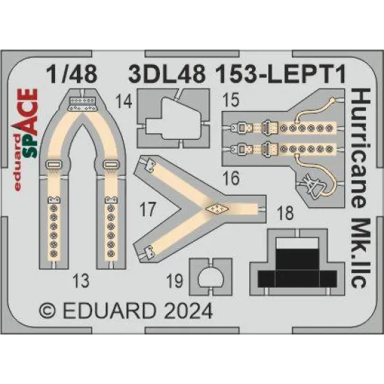 Eduard 3DL48153 1/48 Hurricane Mk.IIc SPACE 3D Decal for Aircraft Space