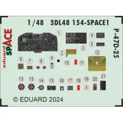 Eduard 3DL48154 1/48 P-47D-25 SPACE 3D Decal for Aircraft Space