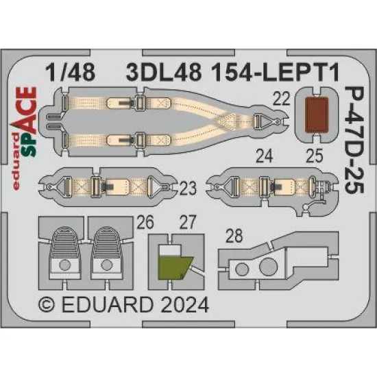 Eduard 3DL48154 1/48 P-47D-25 SPACE 3D Decal for Aircraft Space