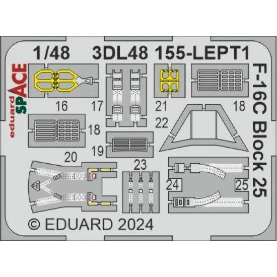 Eduard 3DL48155 1/48 F-16C Block 25 SPACE 3D Decal for Aircraft Space
