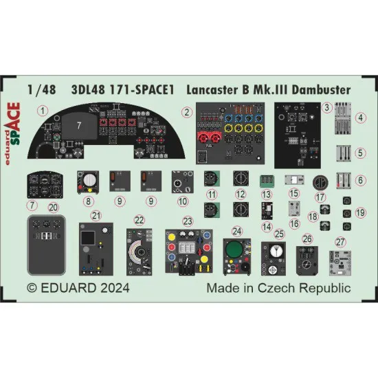 Eduard 3DL48171 1/48 Lancaster B Mk.III Dambuster SPACE 3D Decal for Aircraft Space