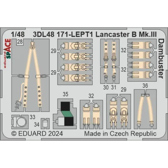 Eduard 3DL48171 1/48 Lancaster B Mk.III Dambuster SPACE 3D Decal for Aircraft Space